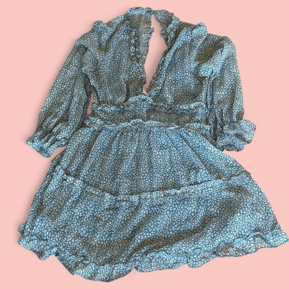 Blue formal mini dress